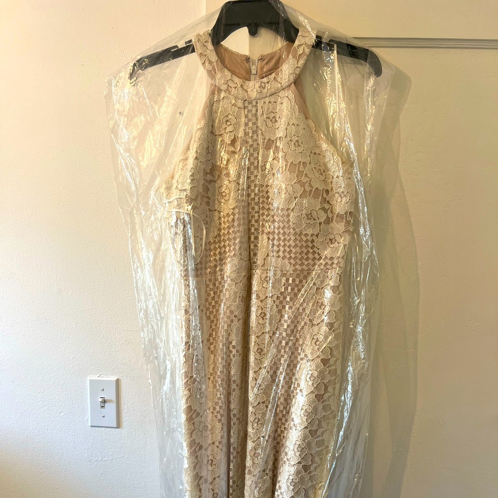 Long white lace dress